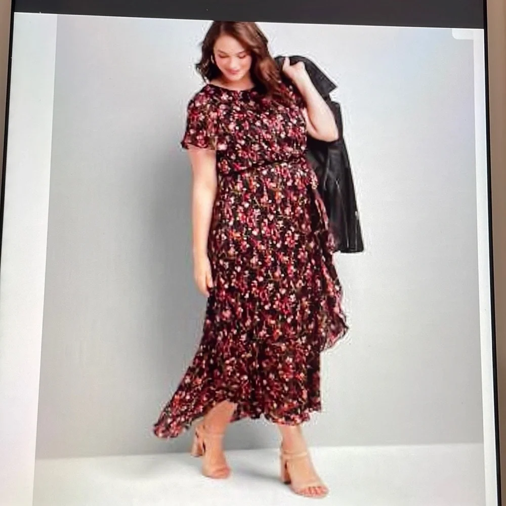 LANE BRYANT SHIMMERING FLORAL MAXI DRESS SIZE 20 - Picture 13 of 13